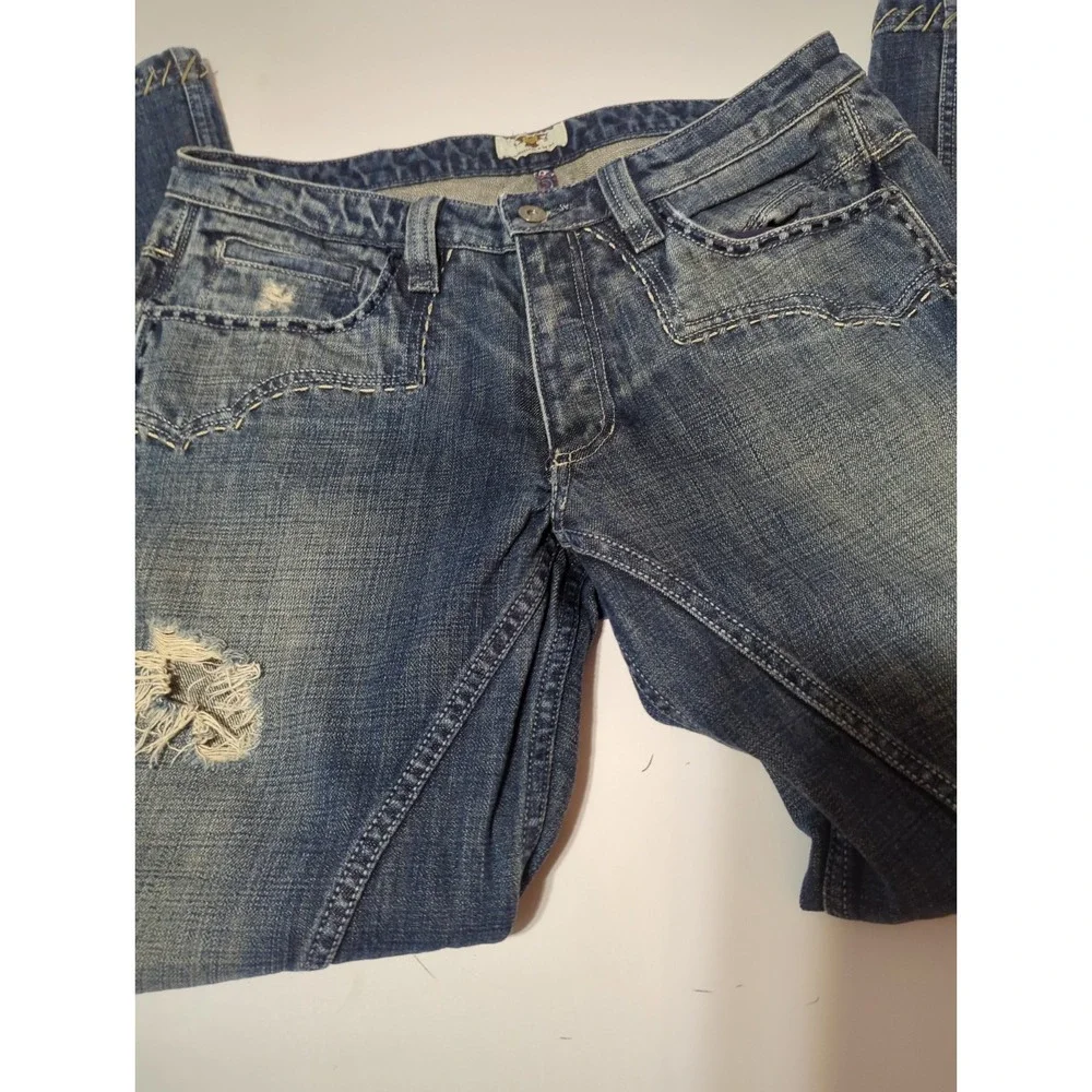 Antik Denim Jeans Mens 33 Medium Wash Distressed Y2K Streetwear Wide leg
